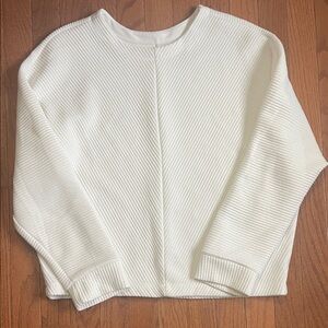 a new day White Ribbed Sweater